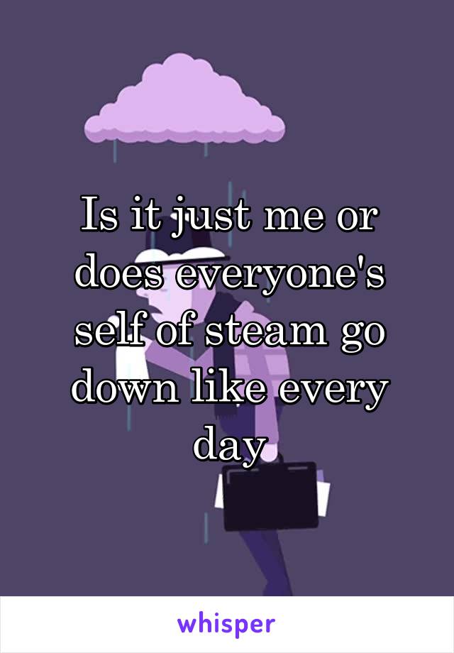 Is it just me or does everyone's self of steam go down like every day