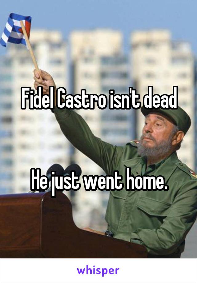 Fidel Castro isn't dead


He just went home.