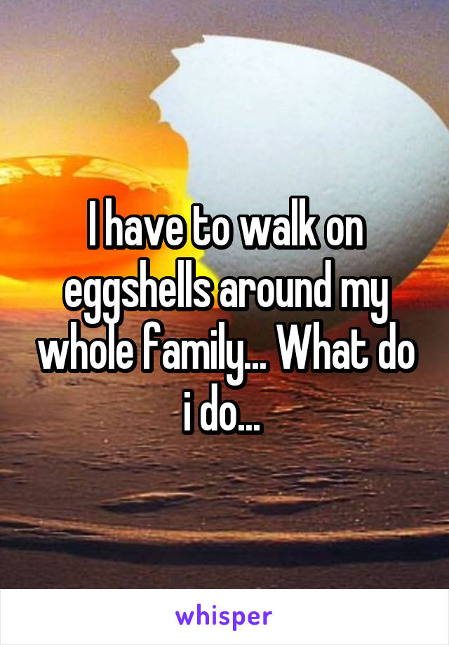 I have to walk on eggshells around my whole family... What do i do... 