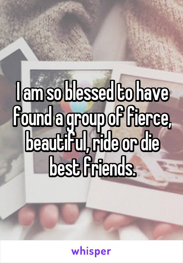 I am so blessed to have found a group of fierce, beautiful, ride or die best friends.