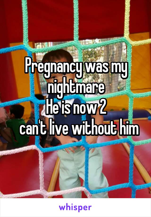 Pregnancy was my nightmare
He is now 2
  can't live without him 