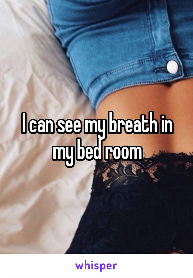 I can see my breath in my bed room