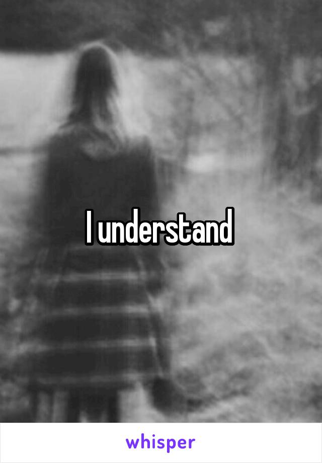 I understand 