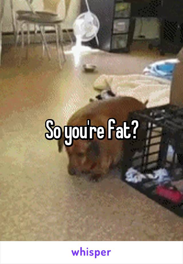 So you're fat?