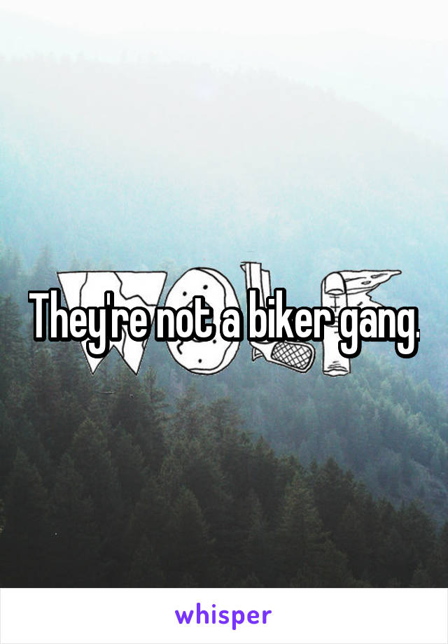 They're not a biker gang.