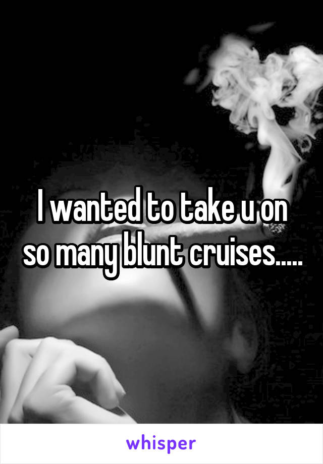 I wanted to take u on so many blunt cruises.....