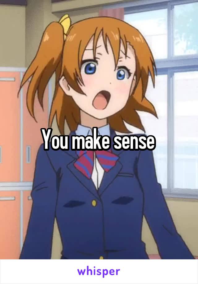 You make sense 