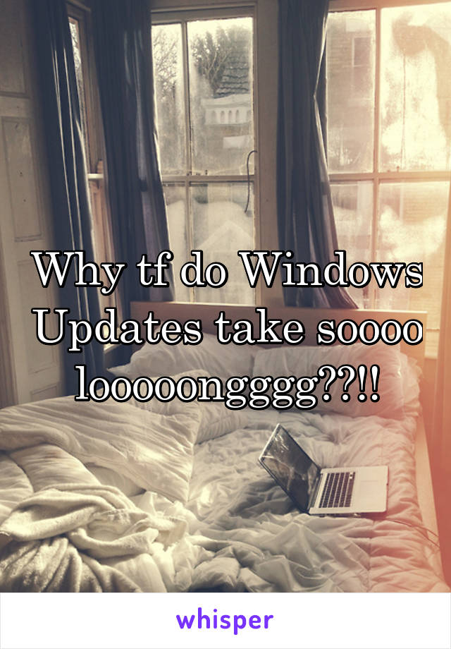 Why tf do Windows Updates take soooo looooongggg??!!