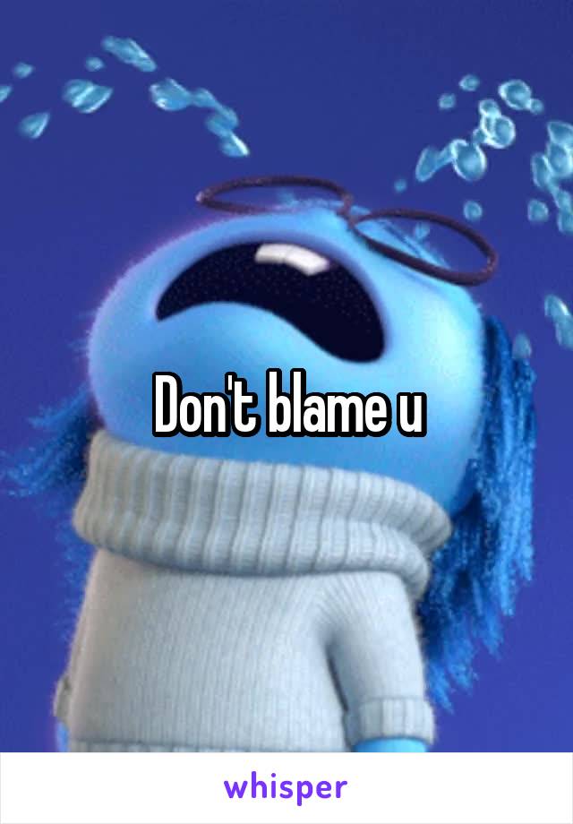 Don't blame u