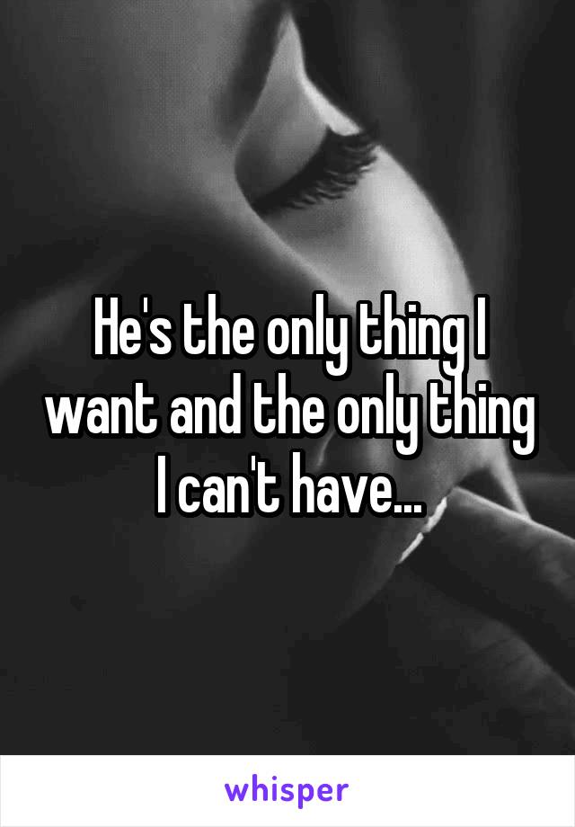 He's the only thing I want and the only thing I can't have...