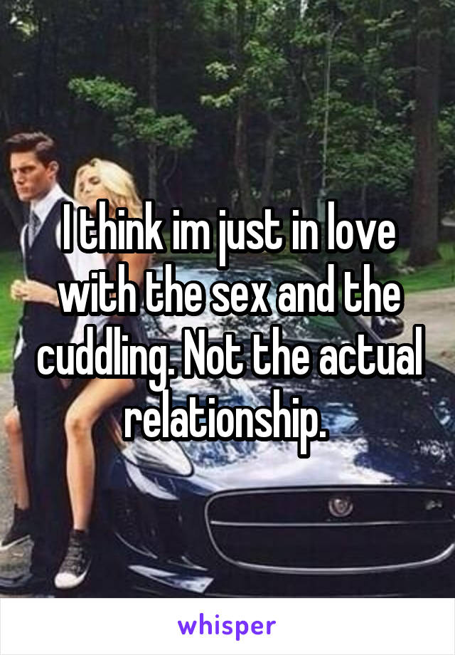 I think im just in love with the sex and the cuddling. Not the actual relationship. 