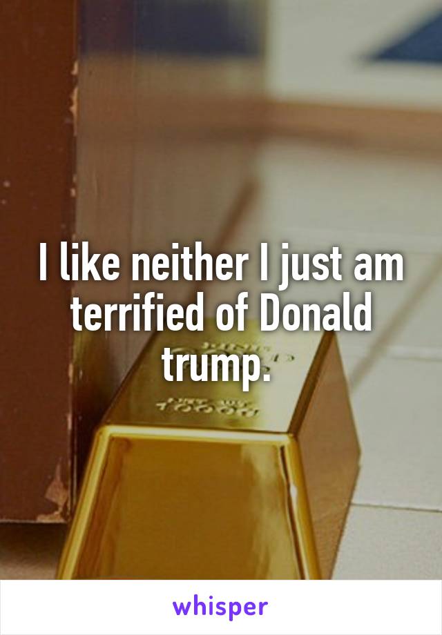 I like neither I just am terrified of Donald trump. 