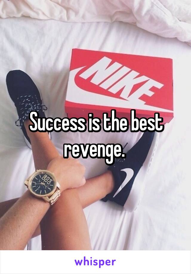 Success is the best revenge. 