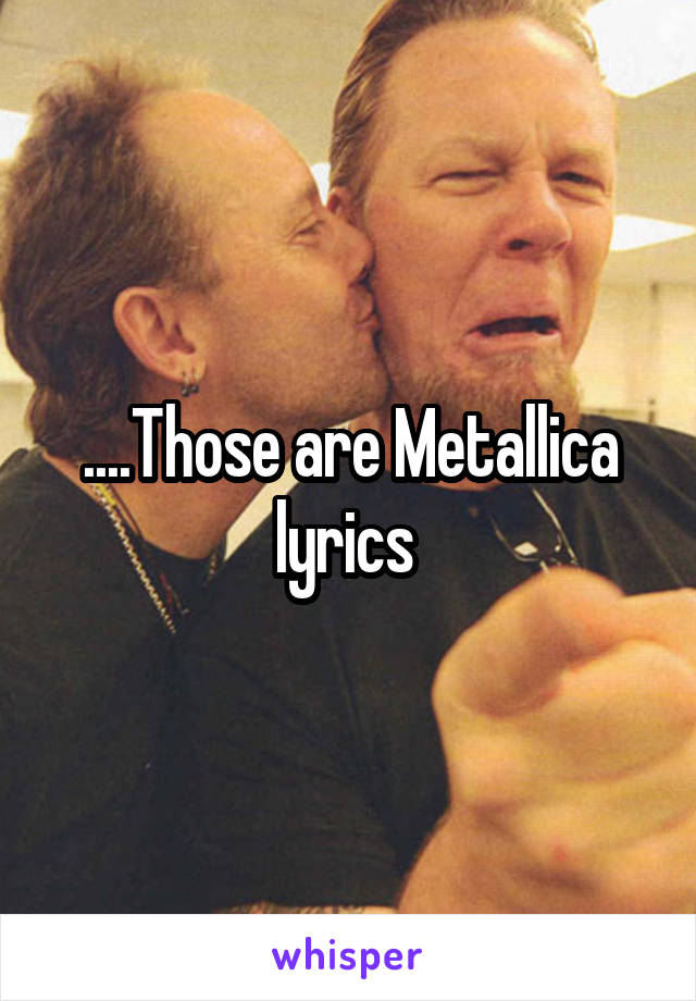 ....Those are Metallica lyrics 