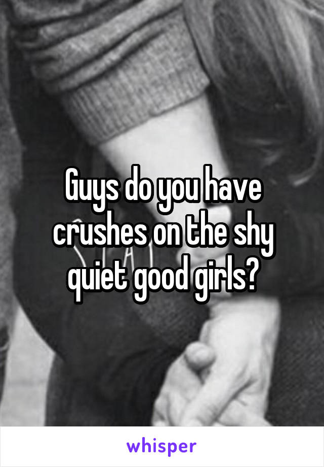 Guys do you have crushes on the shy quiet good girls?
