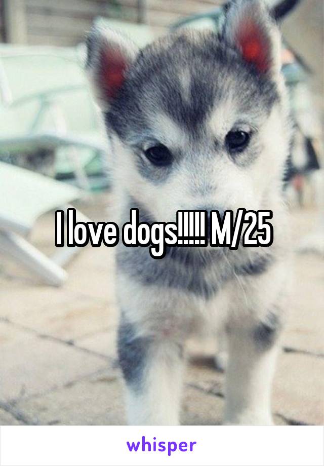I love dogs!!!!! M/25
