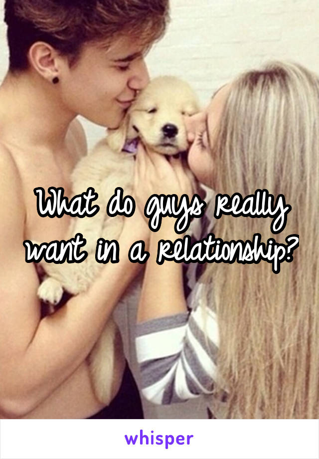 What do guys really want in a relationship?