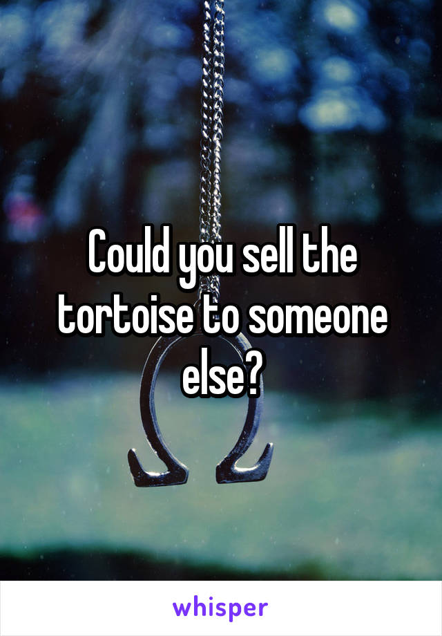 Could you sell the tortoise to someone else?