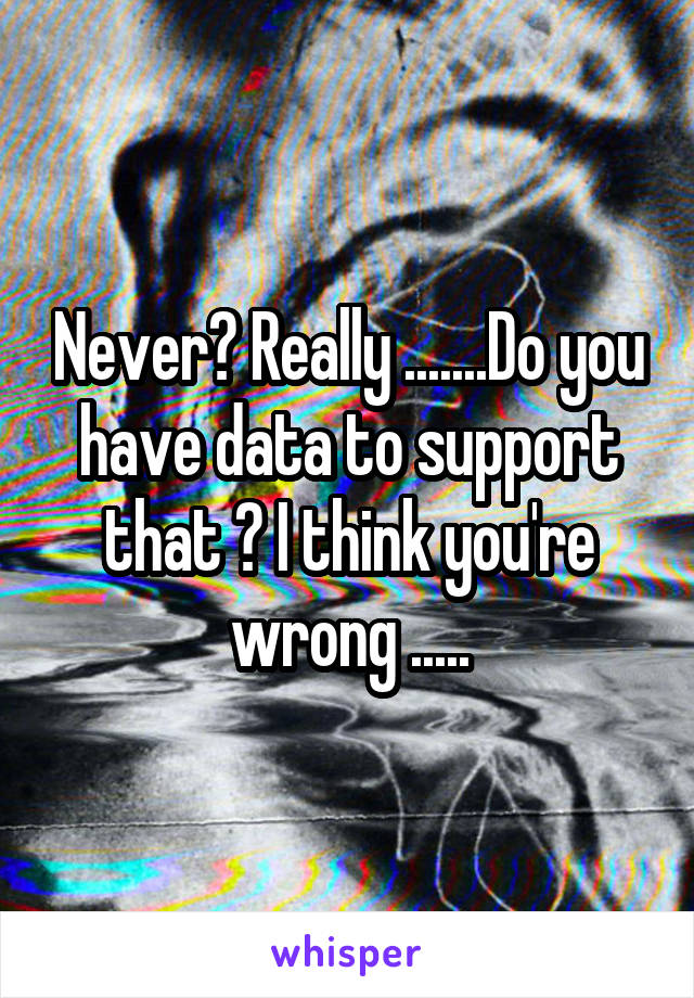 Never? Really .......Do you have data to support that ? I think you're wrong .....