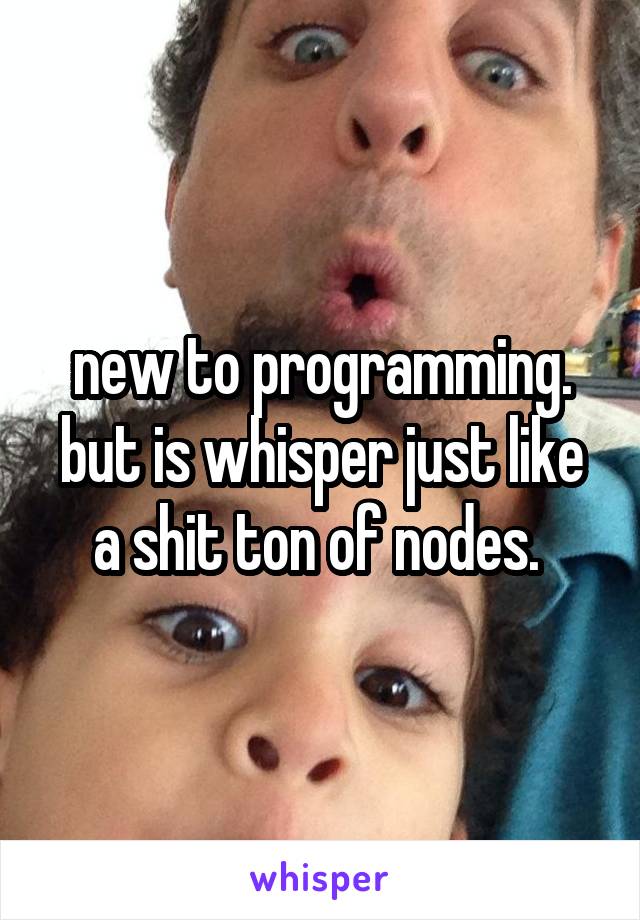 new to programming. but is whisper just like a shit ton of nodes. 