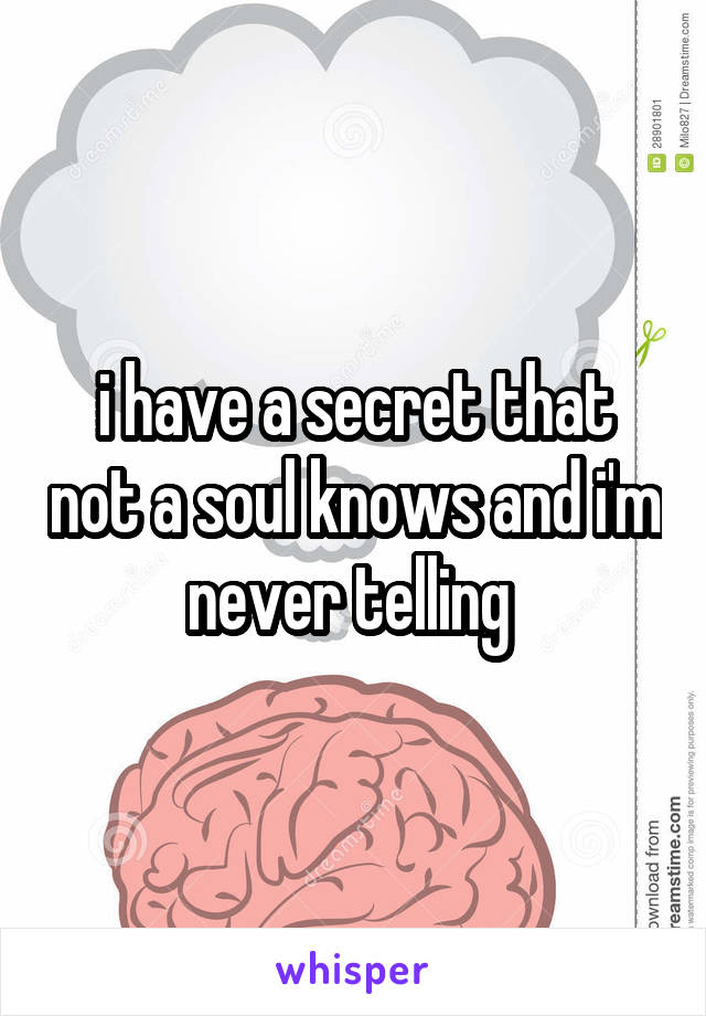 i have a secret that not a soul knows and i'm never telling 