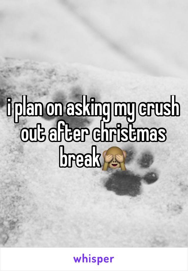 i plan on asking my crush out after christmas break🙈
