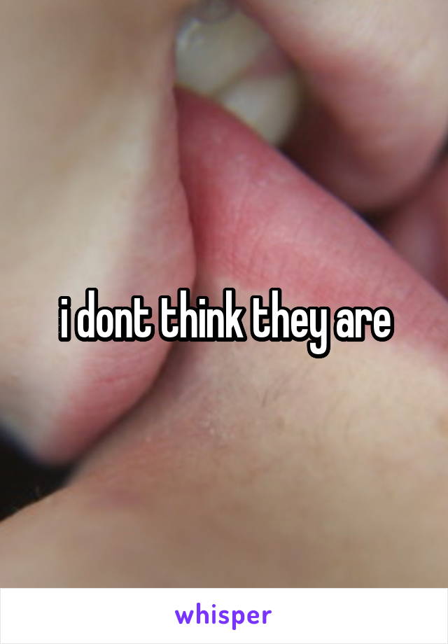 i dont think they are