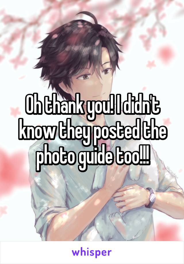 Oh thank you! I didn't know they posted the photo guide too!!!