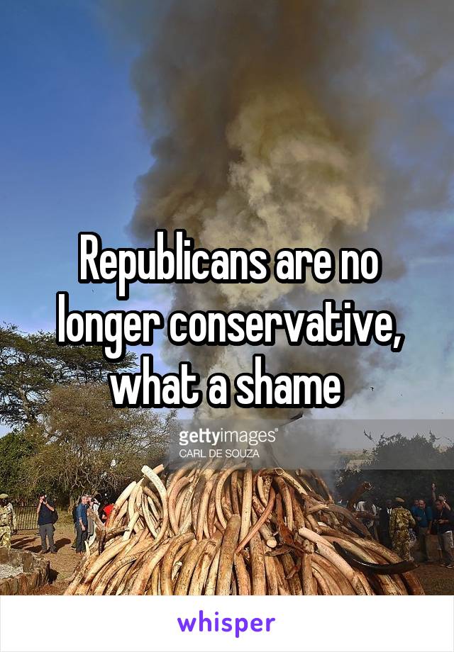 Republicans are no longer conservative, what a shame 