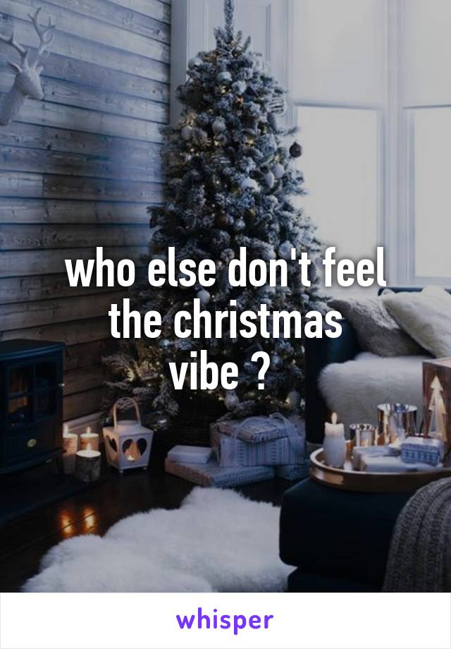 who else don't feel
the christmas
vibe ? 