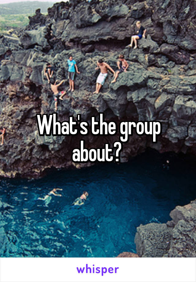 What's the group about? 