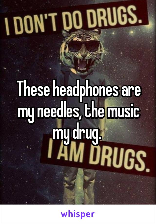 These headphones are my needles, the music my drug. 