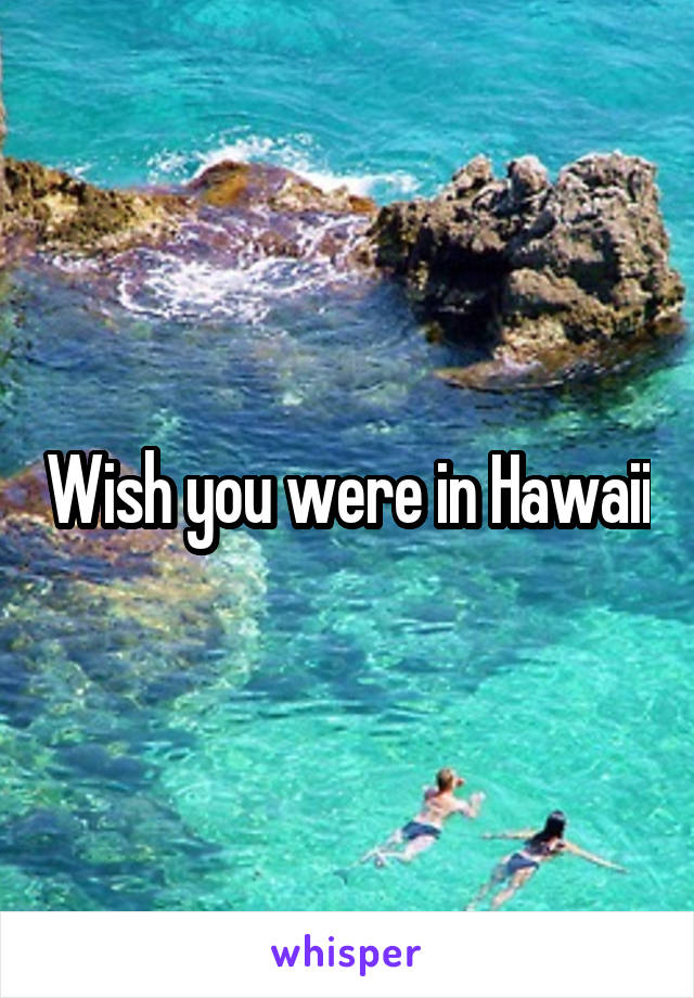 Wish you were in Hawaii