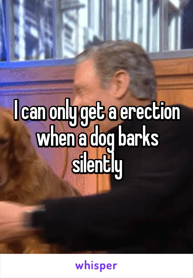I can only get a erection when a dog barks silently