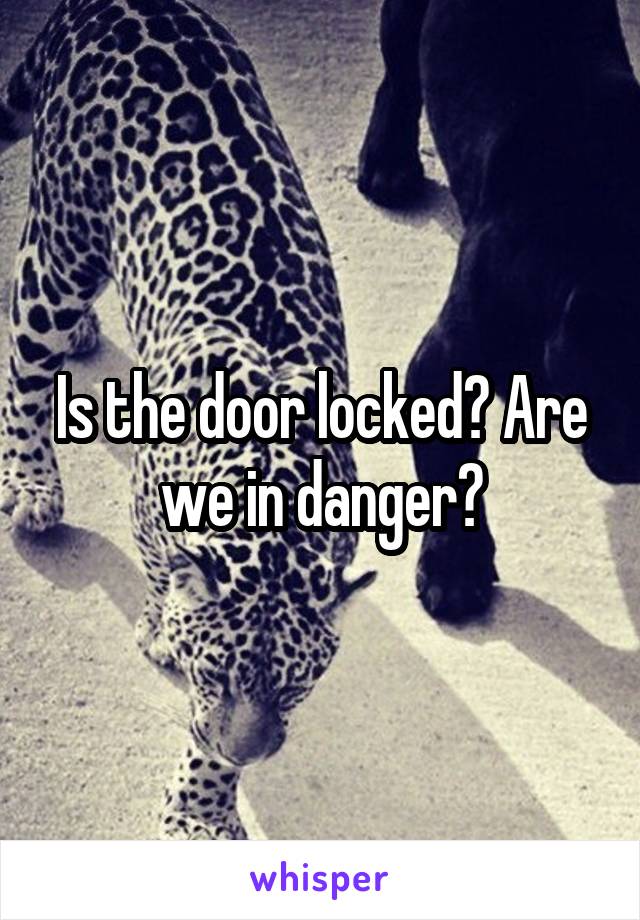 Is the door locked? Are we in danger?