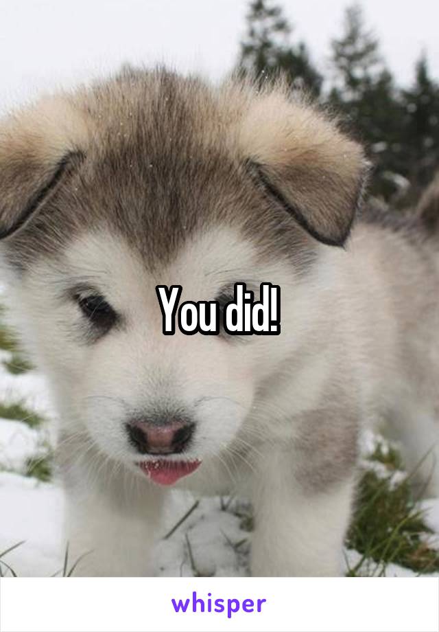 You did! 