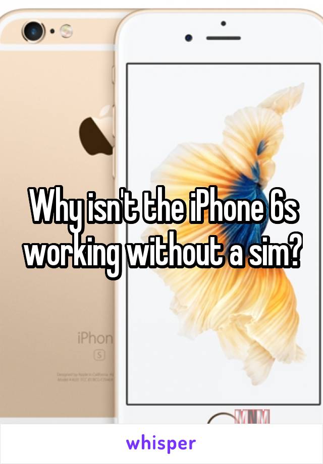 Why isn't the iPhone 6s working without a sim?