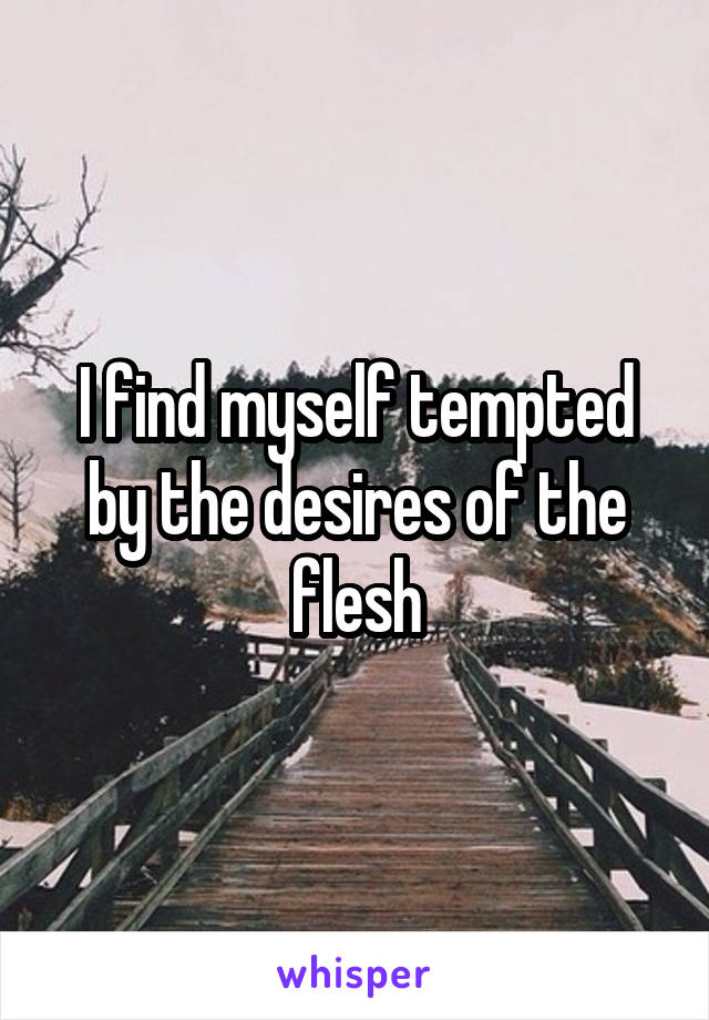 I find myself tempted by the desires of the flesh
