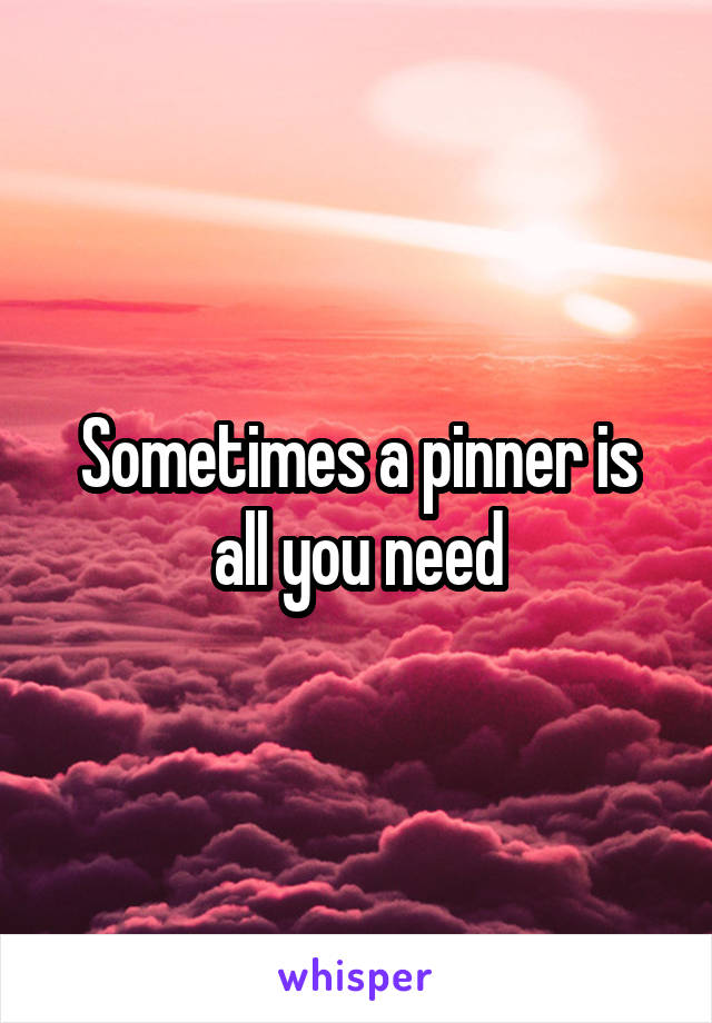 Sometimes a pinner is all you need