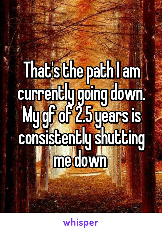 That's the path I am currently going down. My gf of 2.5 years is consistently shutting me down 