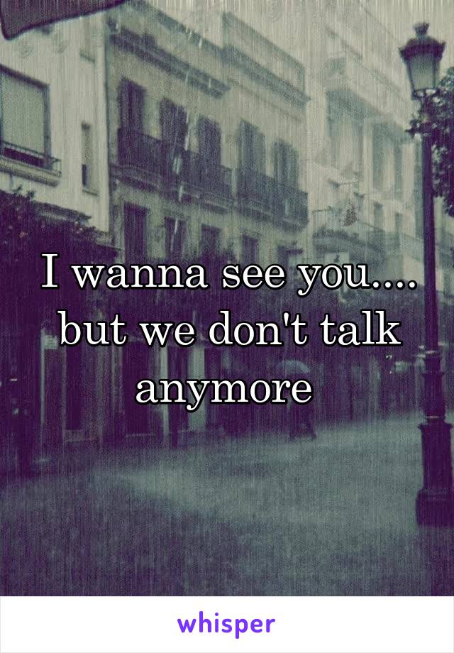I wanna see you.... but we don't talk anymore 