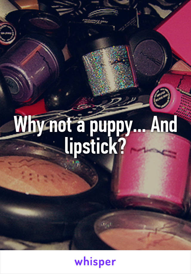 Why not a puppy... And lipstick?