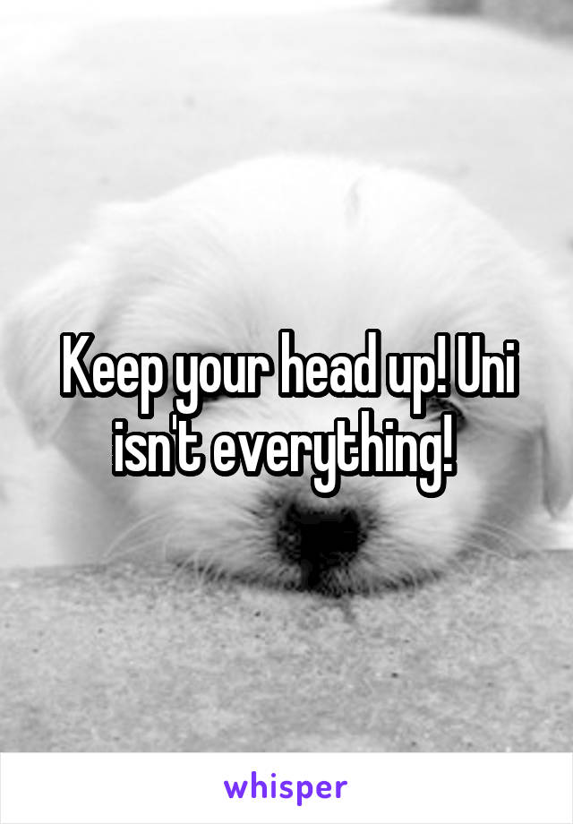 Keep your head up! Uni isn't everything! 