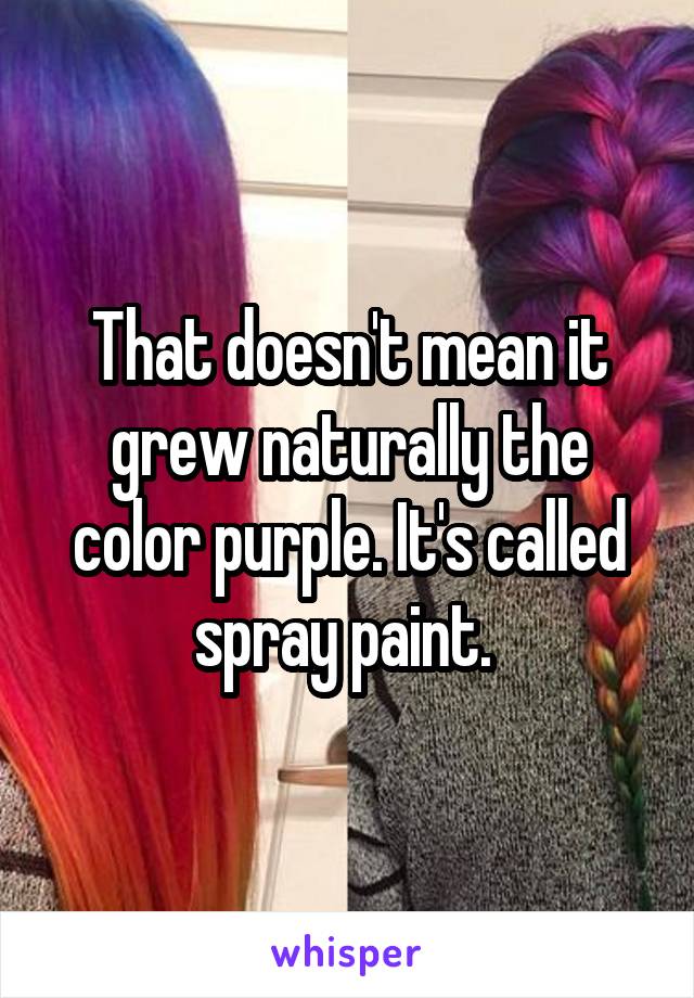 That doesn't mean it grew naturally the color purple. It's called spray paint. 