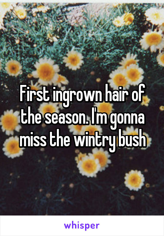 First ingrown hair of the season. I'm gonna miss the wintry bush