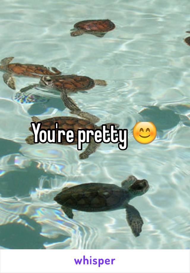 You're pretty 😊