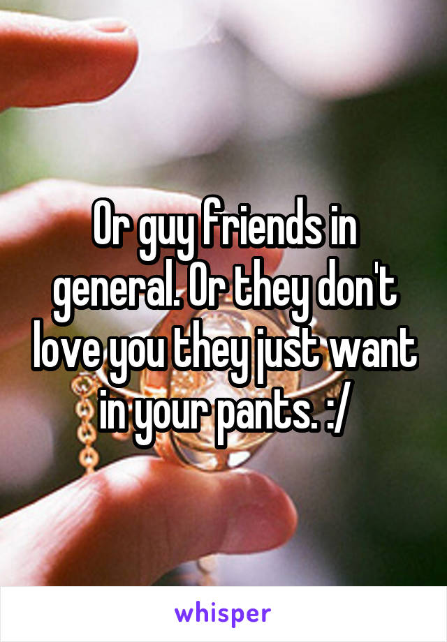 Or guy friends in general. Or they don't love you they just want in your pants. :/