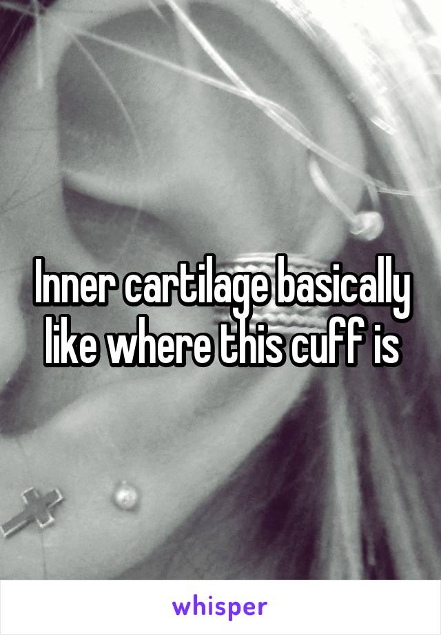 Inner cartilage basically like where this cuff is