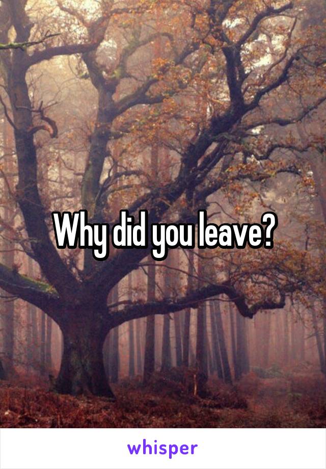 Why did you leave?
