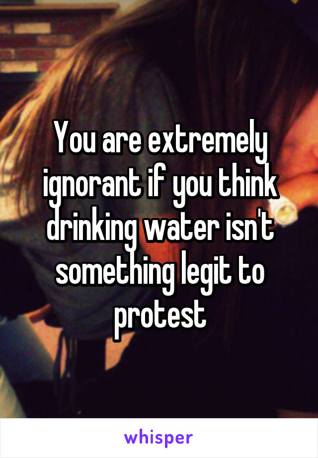 You are extremely ignorant if you think drinking water isn't something legit to protest